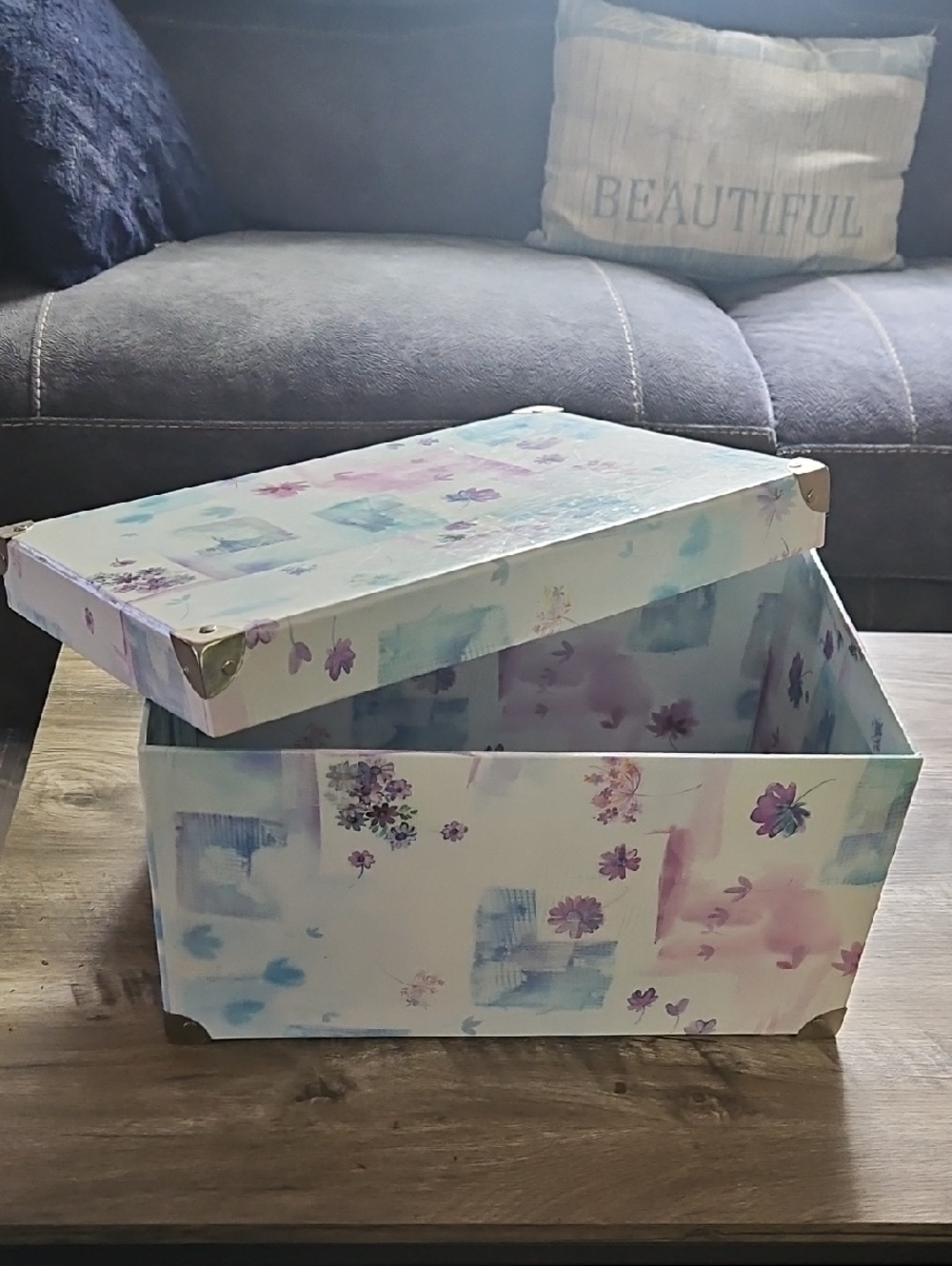 Floral Decorative Storage Box - Pastel Multicolor